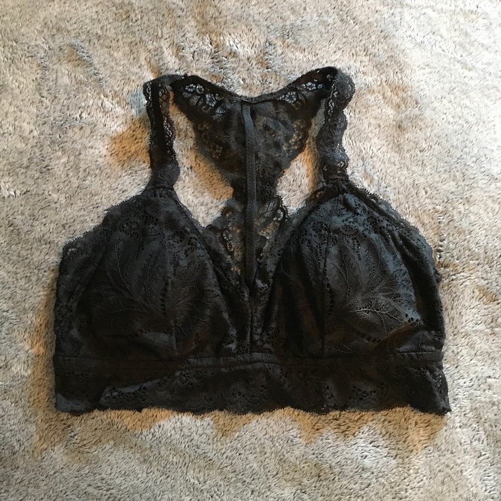Black lace racerback bralette